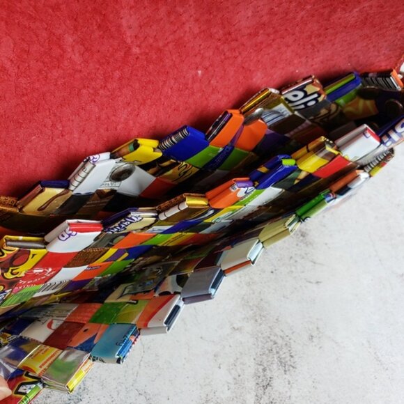 Nahui Ollin Y2K Unique Crossbody Bag Candy Wrapper Mini Purse Patent Leather - Picture 7 of 10